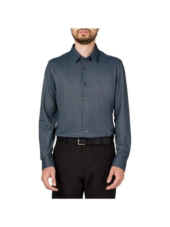 Dkny Other - DKNY Men's L Black Pattern Stretch Button-Up Dress Shirt Regular Fit d1854